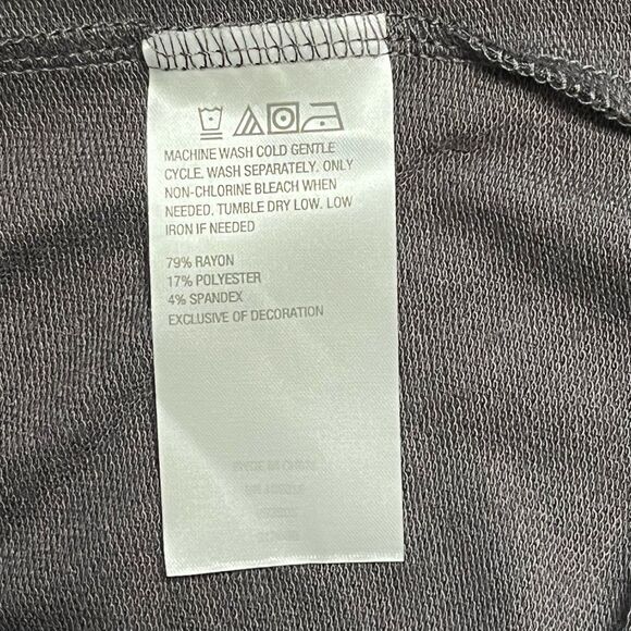 ModernSoul® Luxe French Terry Gray Lace-Trim Tunic Sweater - Picture 5 of 7